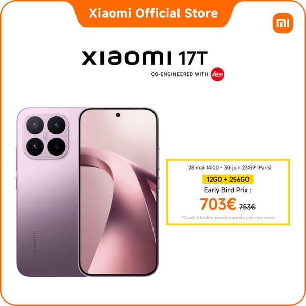 Smartphone - XIAOMI - Xiaomi 17T - 12+256GO - Skärm 6,59" AMOLED 120 Hz - Leica teleobjektiv 5x