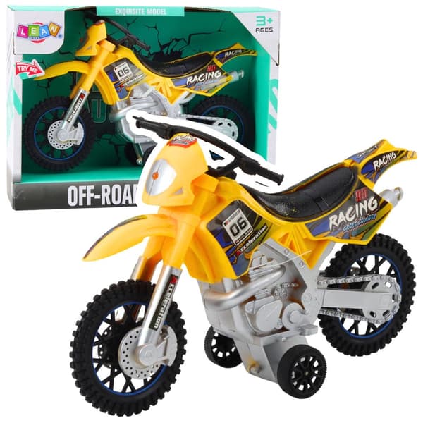 Leksaksmotorcykel dirt bike off-road med ljus/ljud 27 cm, batterier