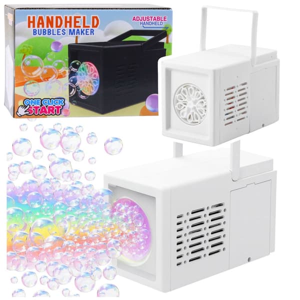 Bubbelmaskin batteridriven 10 hål portabel inkl 50 ml bubbelvätska