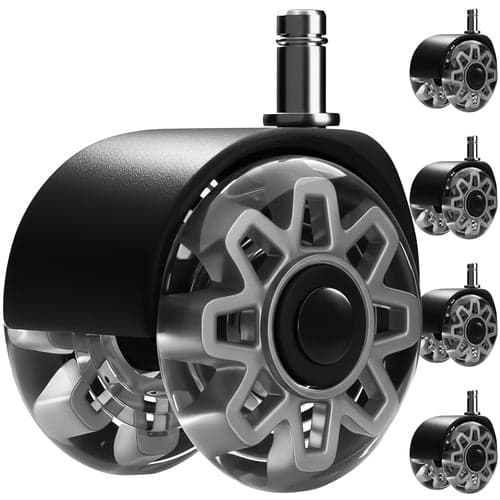 Svänghjul till kontorsstol 2,5" grå 5-pack 11x22 mm fäste