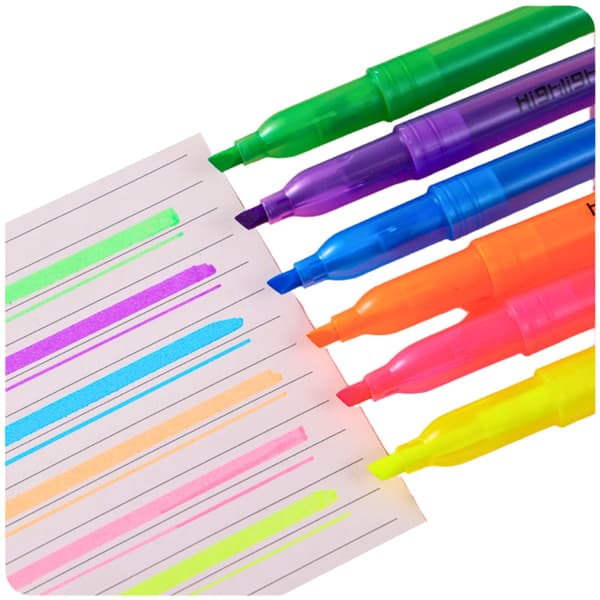 Highlighterpennor 6-pack – neonfärger för tydlig markering