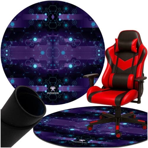 Skyddsmatta för gamingstol/kontorsstol rund 120 cm svart halkfri