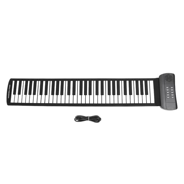 Roll Up Piano Barn 61 Tangenter Elektronisk Tjock Bärbar Hopfällbar USB Uppladdningsbar Keyboard