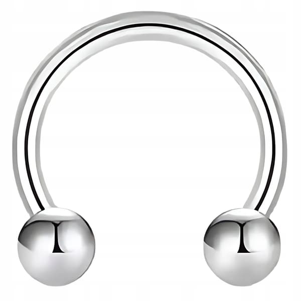 Silver Hästskoörhänge med Kulor Conch Daitch Stål 316L 1.2/6/3 Piercing