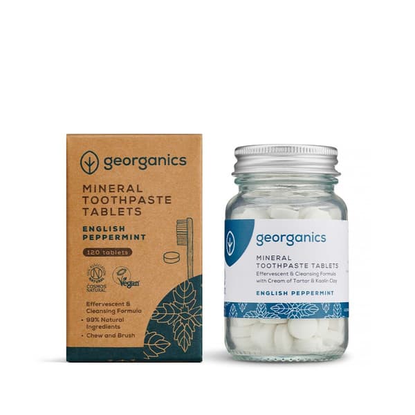 Georganics Naturlige Tandpastatabletter, Engelsk Pebermynte, 120 Tabletter