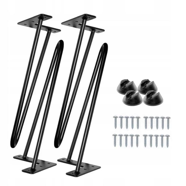 Metallijalat pöytiin, sohvapöytiin, tee-se-itse-hiusneulajalat 41 cm halkaisija 10