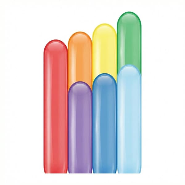 260M modelleringsballonger, kristallmix transparent, 115 cm, 100 st.