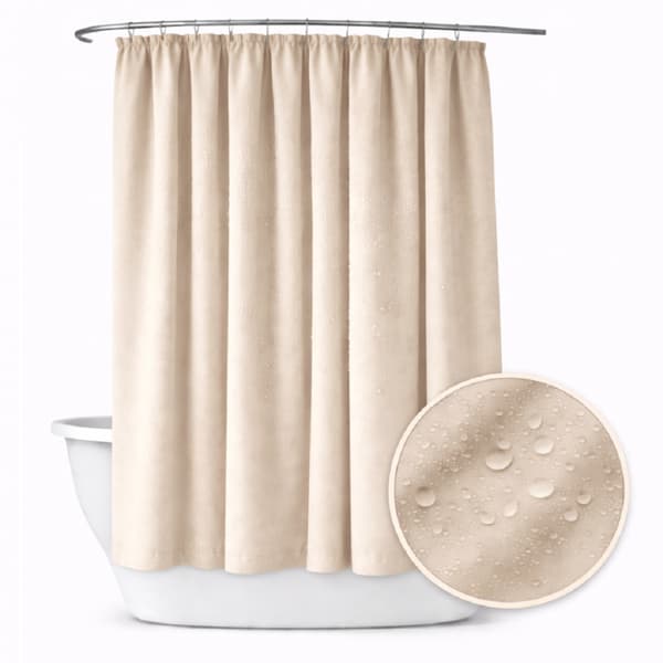 Kylpyhuoneen verho 150x230 vedenpitävä suihkuverho sammakkotunneliin, vaalea beige