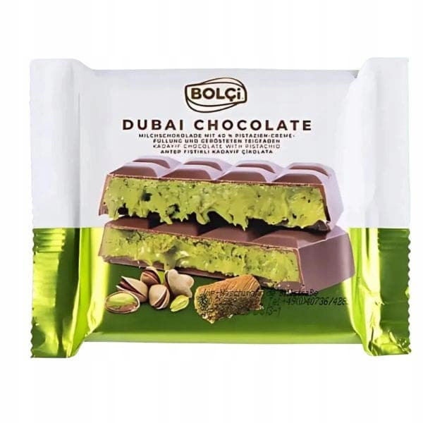 Bolci Chokolade 100g - Dubai, pistaciecreme og kadayif, førsteklasses sødme