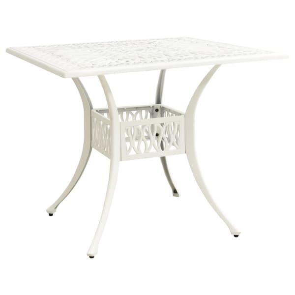 vidaXL Trädgårdsbord vitt 90x90x73 cm gjuten aluminium