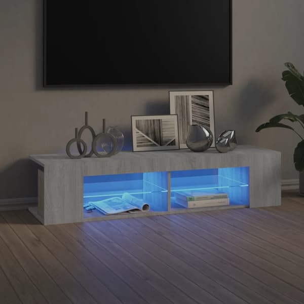 vidaXL TV-taso LED-valaistuksella, harmaa, Sonoma-tammi, 135x39x30 cm