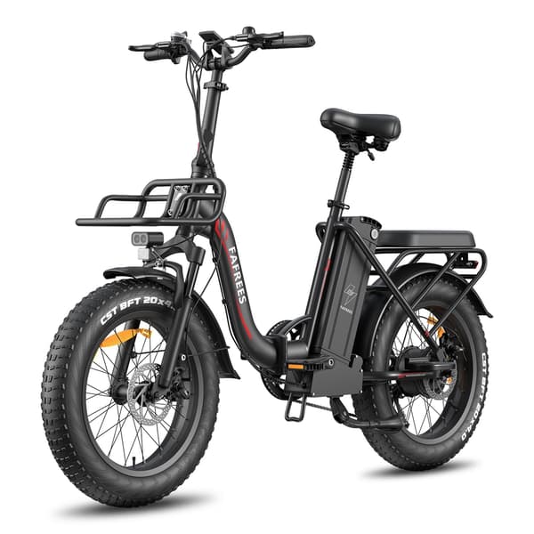 FAFREES F20 Max Hopfällbar Elcykel, 500W motor, 30AH batteri, 25 km/h maxhastighet, 20*4.0 däck, 7-växlad, skivbromsar, Svart