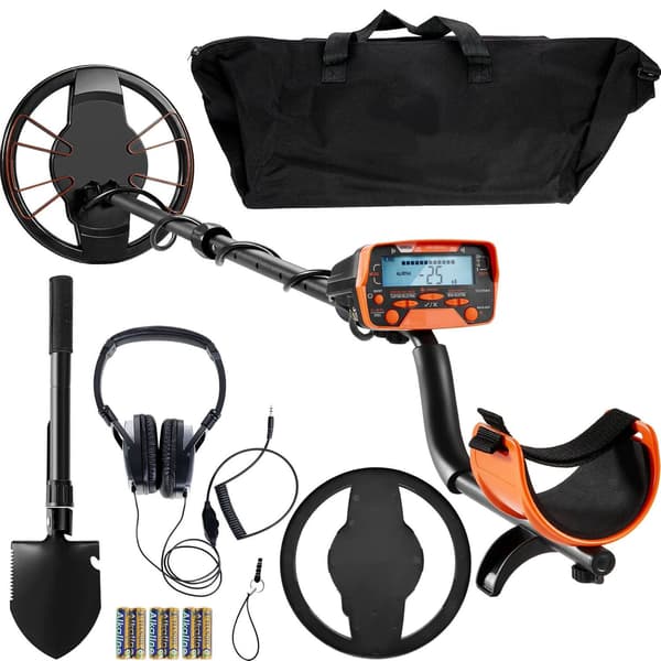 10" professionell metalldetektor för vuxna och barn, 7 detekteringslägen, 41''-52'' justerbart handtag, hög precision, kompletta tillbehör