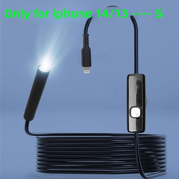 Endoskop kamera til iPhone biler Endoskopisk vandtæt 8 LED'er Borescope Bilmotor inspektion iPhone