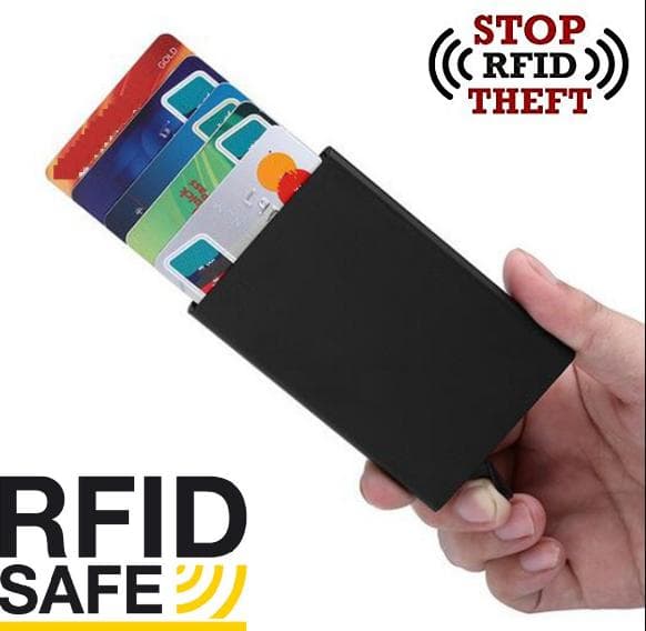Korthållare med RFID Säker Skydd Aluminiumfacke Smart Plånböcker