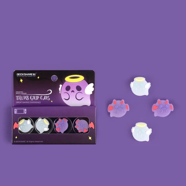 Lysende Engel Ghost Silikone Blødt Thumb Stick Grip Cap Joystick Beskyttelsescover Til Switch OLED NS Lite Joy-con Thumbstick Etui