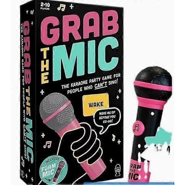 Grab the Mic Karaoke-spel - Spännande Grab the Mic, 2-10 spelare, 250 textkort