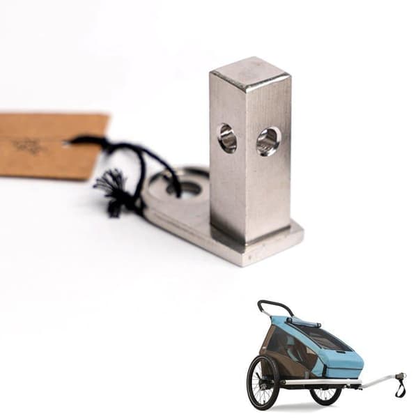 Cykelvagnsadapter - Moin Minis - Universell fyrkant - Rostfritt stål - Kompatibel med Croozer fram till 2015