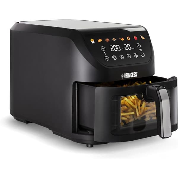 PRINCESS SlimFry 182257 Luftfritös 8L 2000W Touchskärm 8 program Svart