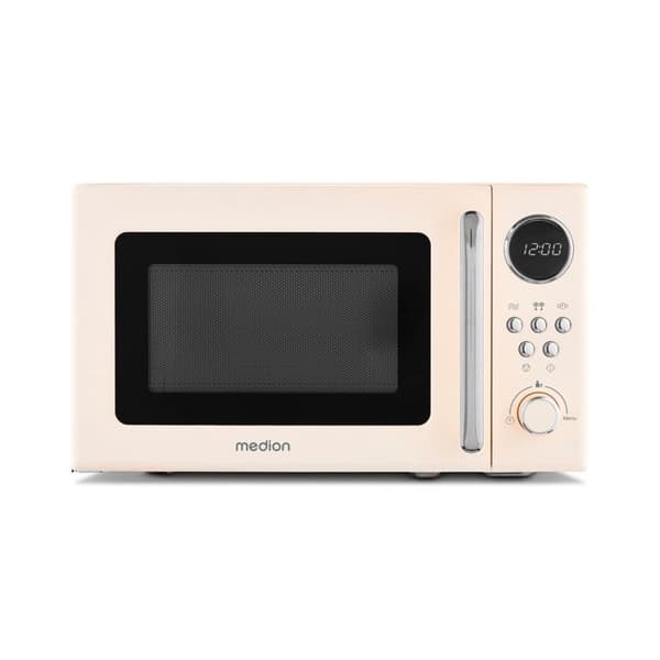 MEDION MD15000 mikrovågsugn retro 20 L 800 W med grill - 8 program, beige bruten