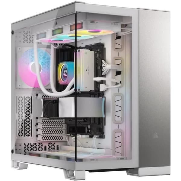 PC-kabinett - CORSAIR - CC-9011285-WW - 6500X Mid - Tower PC-kabinett, Vit/Satin Grå Aluminium