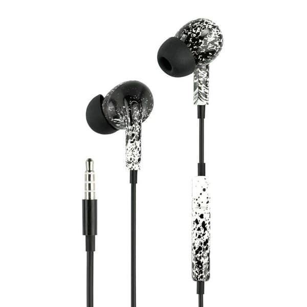 Musikljud in-ear hörlurar för barn med sladd 3,5 mm jack - 6 mönster (inbyggd mikrofon) AUINEARMSFAN221