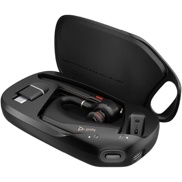 POLY Voyager Legend 50‑M — UC in-ear hörlurar, 4 NoiseBlock mikrofoner (ANC), bärbar laddningsfodral