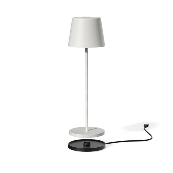 Trådlampa - LUMISKY - KELLY VIT - Vit aluminium - Dimmbar vit LED - Uppladdningsbar - H38 cm