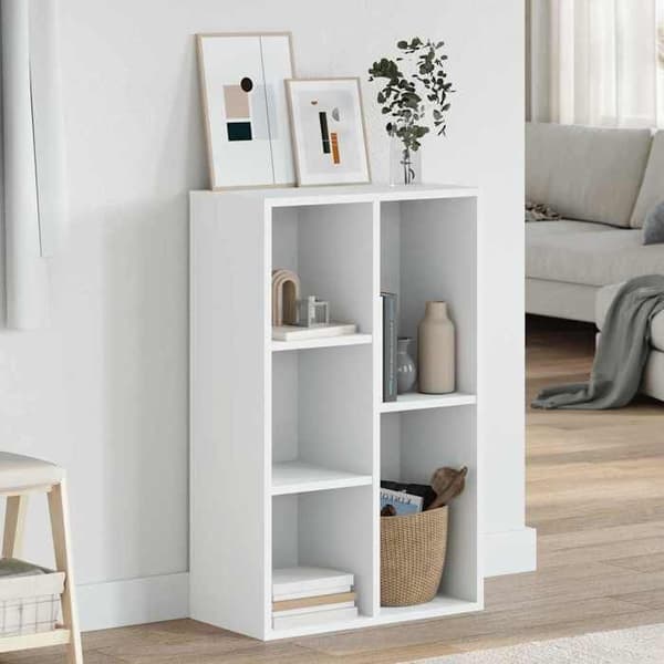 vidaXL Bibliotek/Buffé Vit 50x25x80 cm Ingenjörsträ 800162