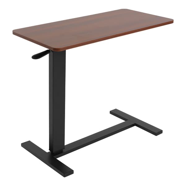 Højdejusterbart sidebord - Sengebord på hjul / laptopbord - Sammenklappelig bordplade 80x40 cm - Vippefunktion - Metalstel - 66–94 cm højde