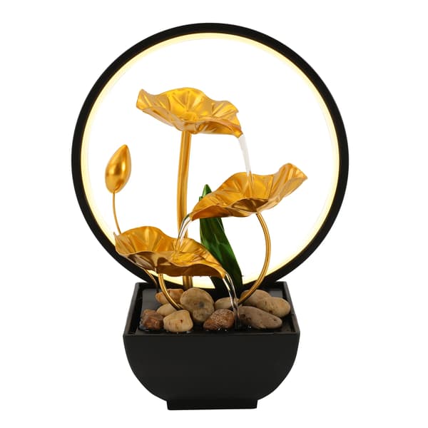 Bordsfontän inomhus vattenfontän - LED bordsfontän - 220V - Modern stil - Järn - 22×13×28 cm - Guld