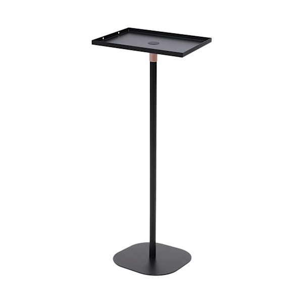 Projektor- och laptopstativ - Golvstativ med tripod - Justerbar höjd 87–131 cm - Bricka 33×24 cm, halkskydd - Metall/kolstål - Silver