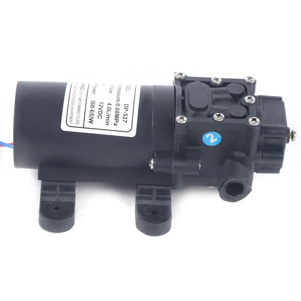 12V DC Vattenpump - Membranpump - Tryckströmbrytare - Självsugande - 5 l/min - Högtryck - EU-kontakt - Svart
