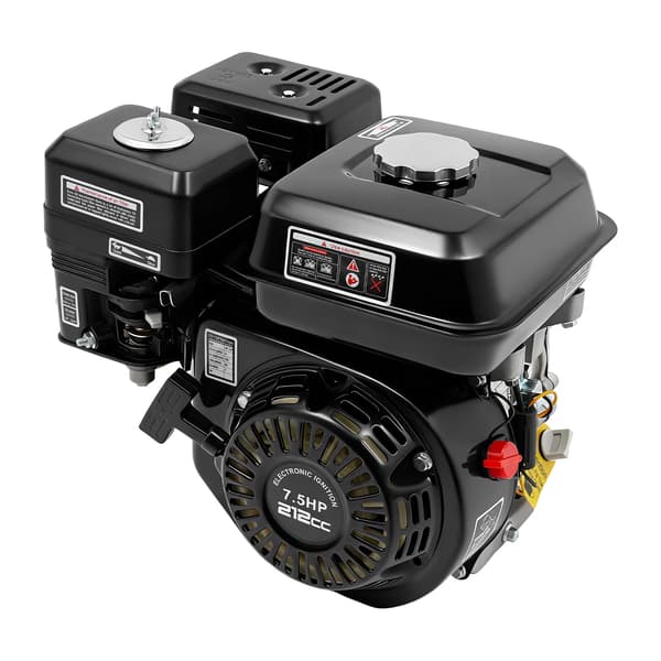 Benzinmotor 212 cc - 4-takts universalmotor - 7,5 hk - Luftkølet OHV - Olievagt - Lavt brændstofforbrug - Sort