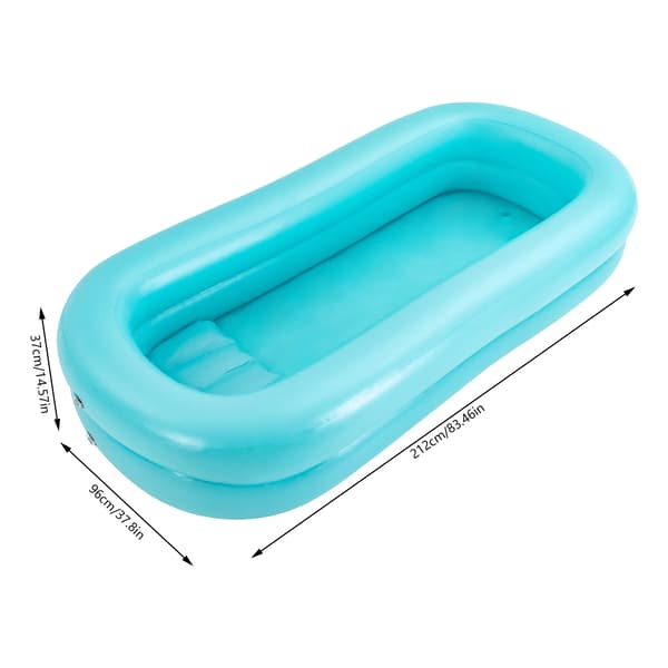 Portabel badbalja för sängvård - Uppblåsbar badbalja - Fällbar - 150 W elpump - 60 s uppblåsning - PVC - 8–10 L vattenpåse - Blå