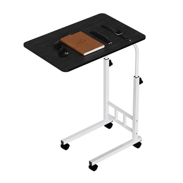 C-format höjdjusterbart sidobord för soffa - Laptopbord för säng - Metall - Svart