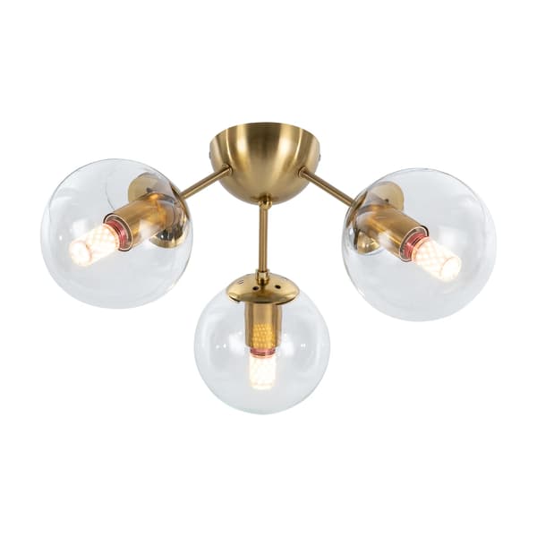 Nordisk moderne loftlampe i glas - Plafond E27 60W - Jern og glas - Til soveværelse og spisestue - Hvid