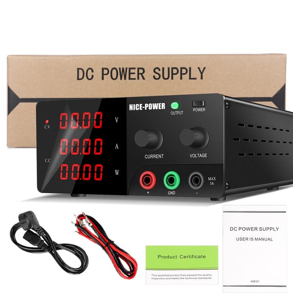 DC laboratorieforsyning - Bænk strømforsyning - 0-30V 0-30A justerbar - 900W switchmode - Enkel udgang 50/60Hz - Sort