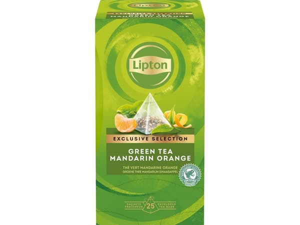 Lipton Te Exclusive Selection med smak av mandarin och apelsin, pyramidpåsar, 25 portionspåsar