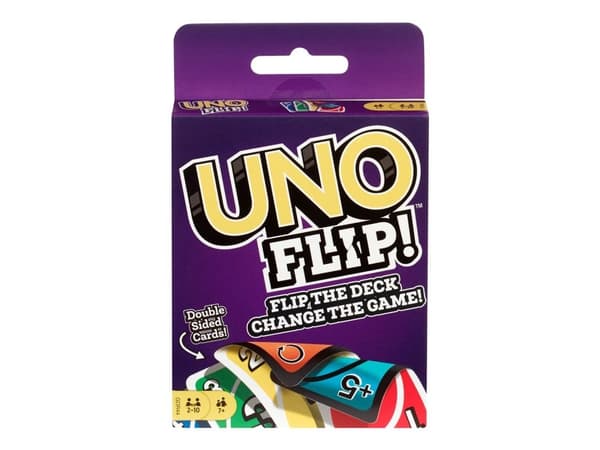 Mattel Games UNO Flip kortspel, 112 kort, dubbelsidig kortlek