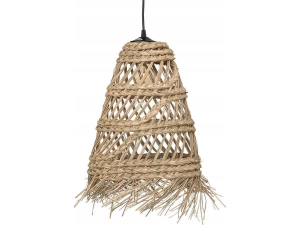 Atmosphera boho hänglampa i flätad straw LAHYS, Ø 28 cm