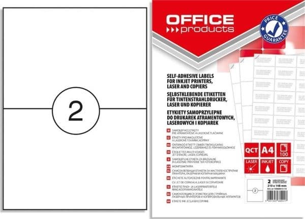 Office Products A4-etiketter 210x148 mm vit (100)
