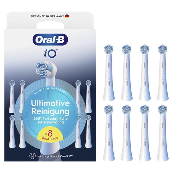 Oral-B iO Series Ultimate Cleaning tannbørstehoder – hvite – 8-pakning