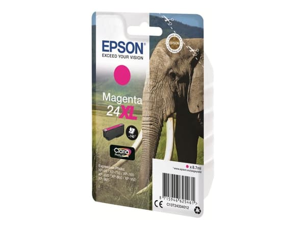 Epson 24XL - 8.7 ml - XL - magenta - original - blister med RF-larm - bläckpatron - för Expression Photo XP-55, 750, 760, 850, 860, 950, 960, 970; ...