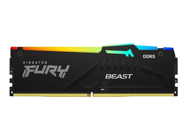 Kingston FURY Beast RGB - DDR5 - modul - 16 GB - DIMM 288-pin - 6000 MT/s / PC5-48000 - CL36 - 1.35 V - ej buffrad - on-die ECC - svart