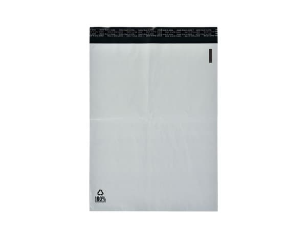Fraktpåsar 550x770 mm vita, PE, i 100 % återvunnen plast - (100 st.)