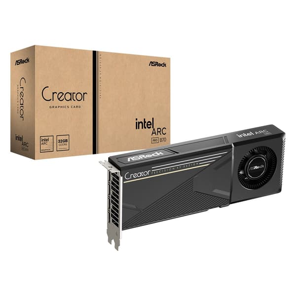 Asrock 90-GA6GZZ-00UANF, Arc Pro B70, 32 GB, GDDR6, 256 bit, 7680 x 4320 pixlar, PCI Express x16 5.0
