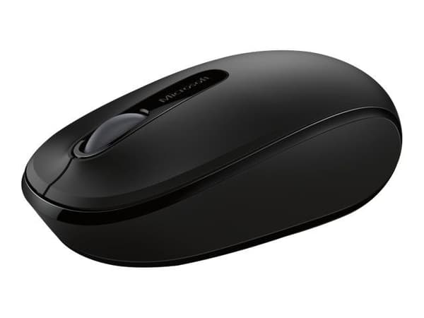 Microsoft Wireless Mobile Mouse 1850 - Mus - höger- och vänsterhänta - optisk - 3 knappar - trådlös - 2.4 GHz - trådlös USB-mottagare - svart