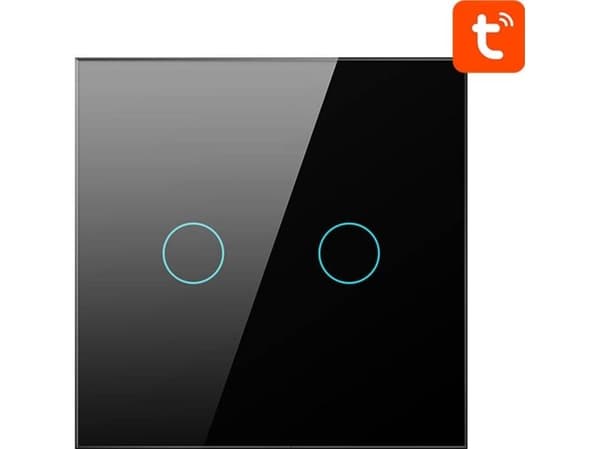 ZigBee Avatto ZTS02-EU-B2 Touch Switch Dual TUYA (svart)
