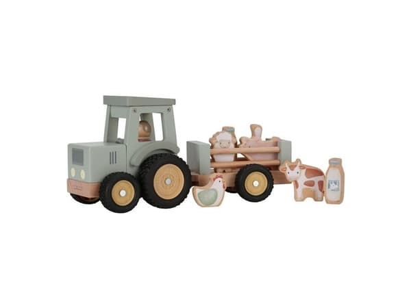 Little Dutch Little Farm tretraktor med tilhenger og dyr